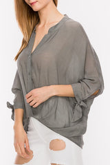 Grey High Low Blouse