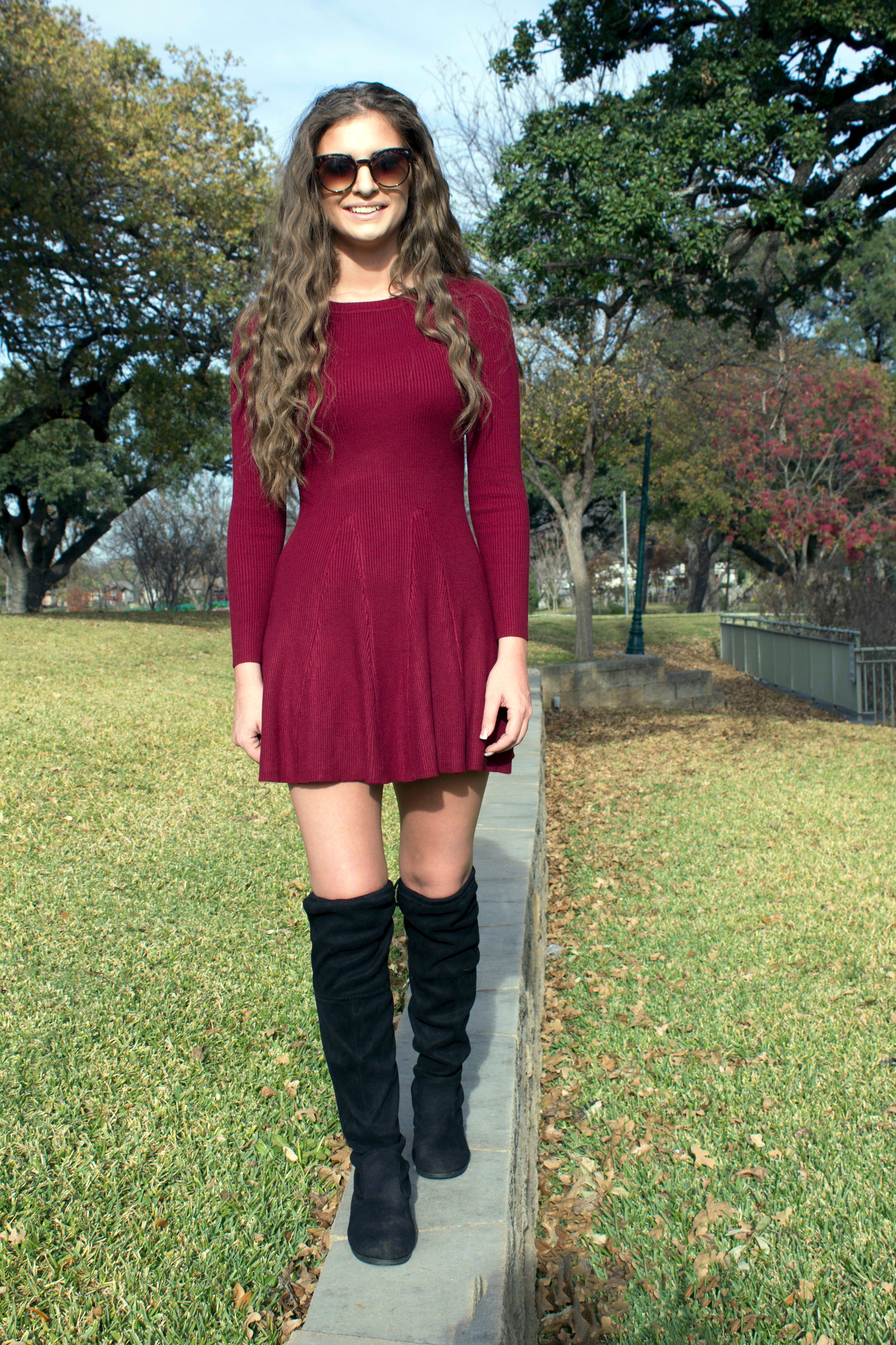 posh skater dress Posh Shirred Velvet Skater Dress in Pink