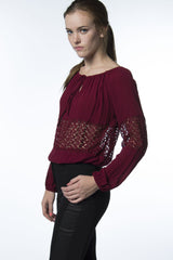 wine colored laced panel top