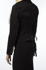 corset cotton black jacket