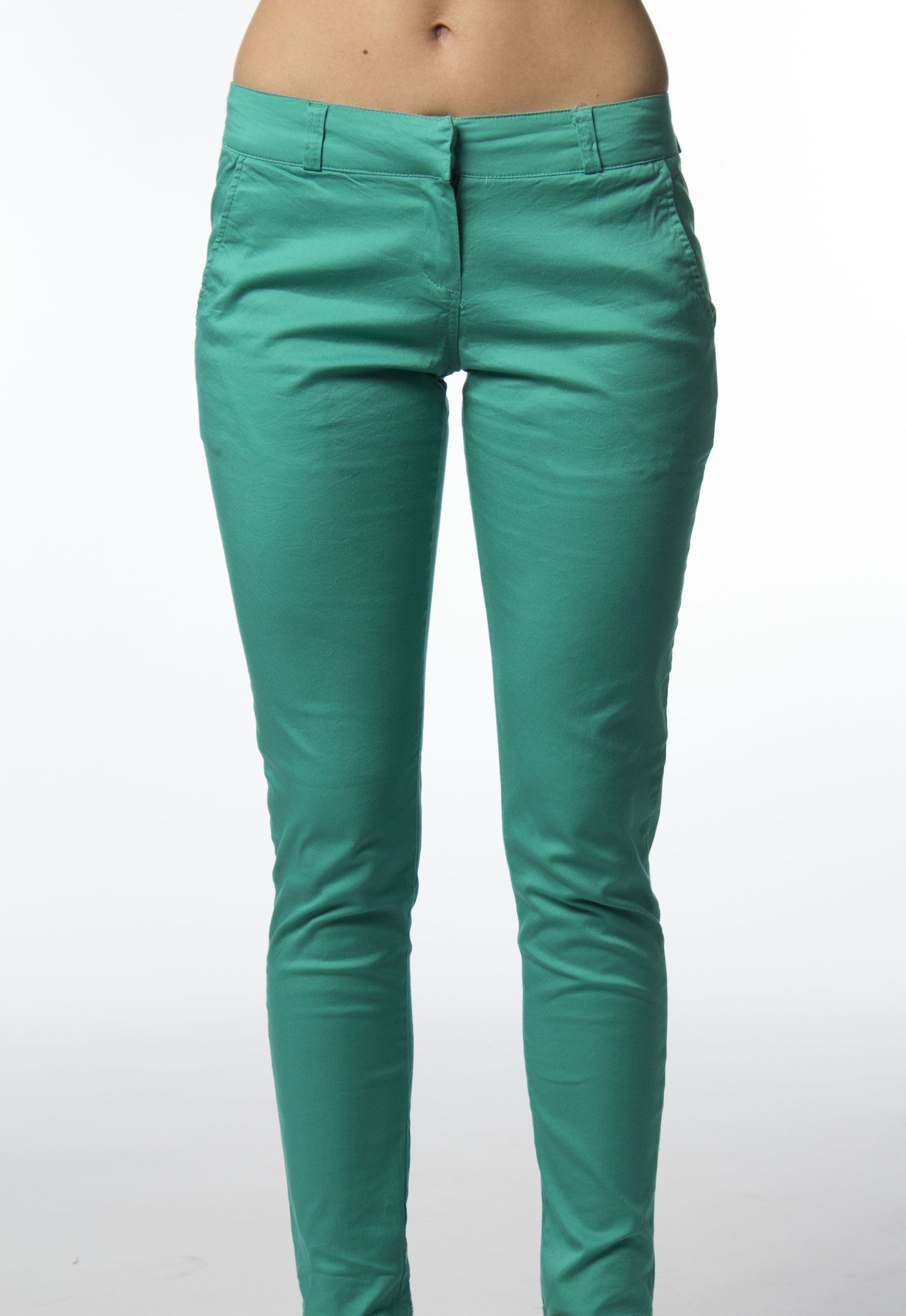 Cotton skinny pant in cool green color