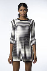 black and white striped sweater dress 