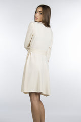 Cream long sleeve dress